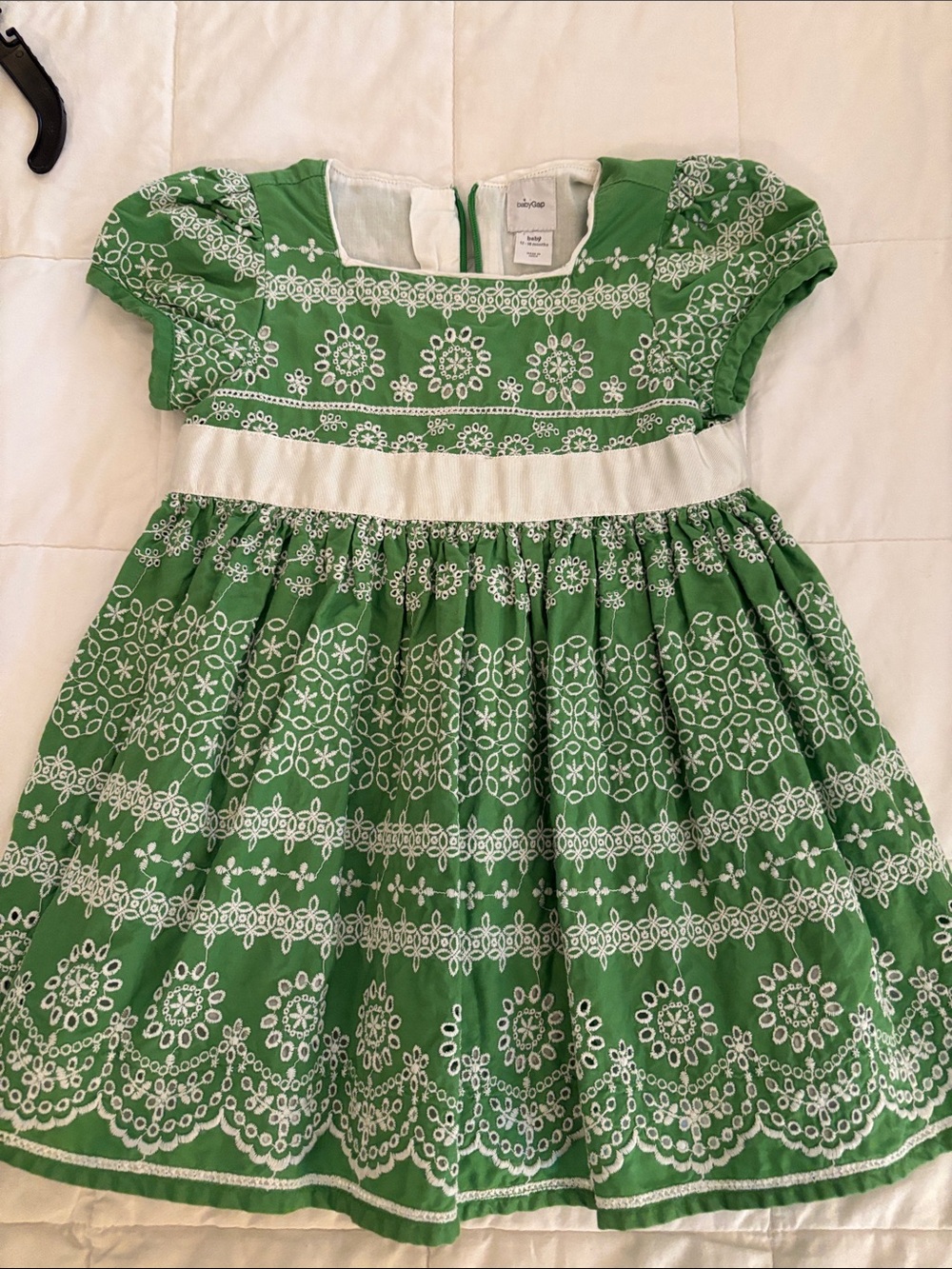 GAP Green Dress with White Embroidery